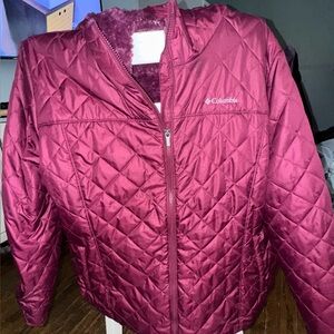 Columbia Burgundy Fleece Lined Winter Coat sz 3X